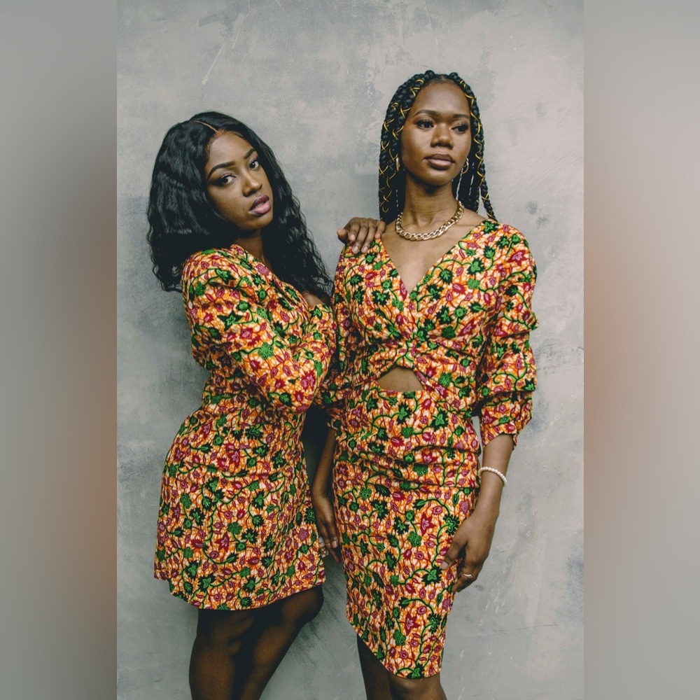OHEMA OHENE Nadine Midi Cut Out dress